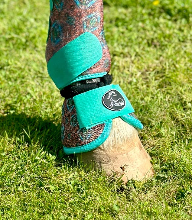 Bell Boots: Teal Aztec Leopard / Large