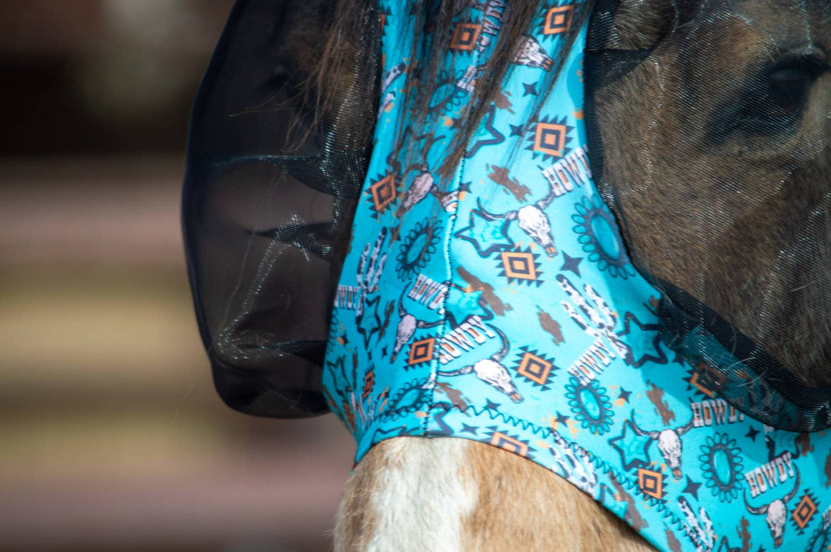 Lycra Fly Mask: Turquoise Glass / Horse