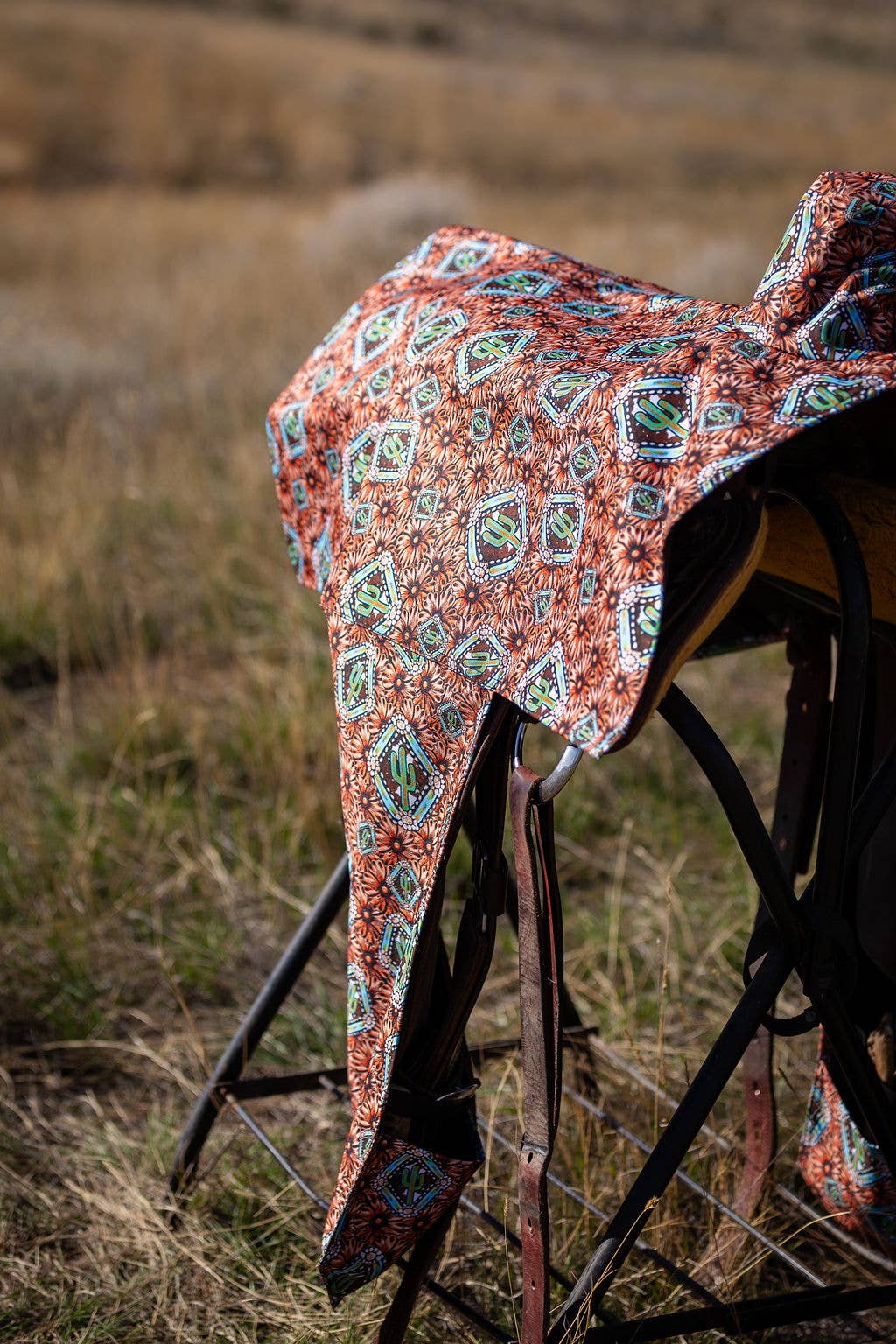 Saddle Cover: Turquoise Howdy
