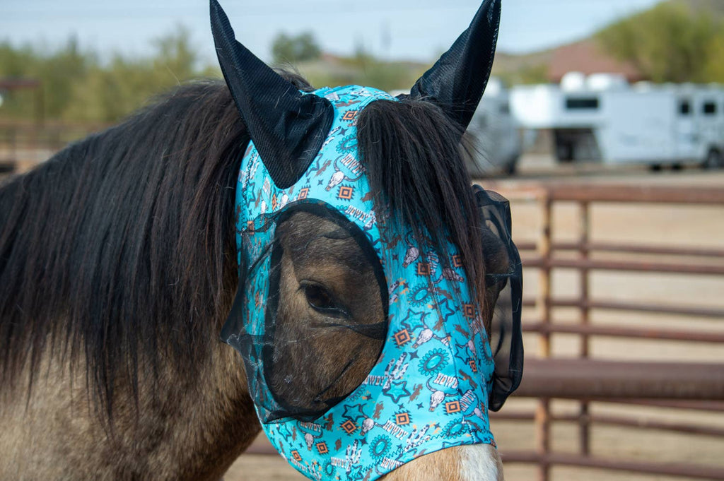 Lycra Fly Mask: Turquoise Glass / Horse