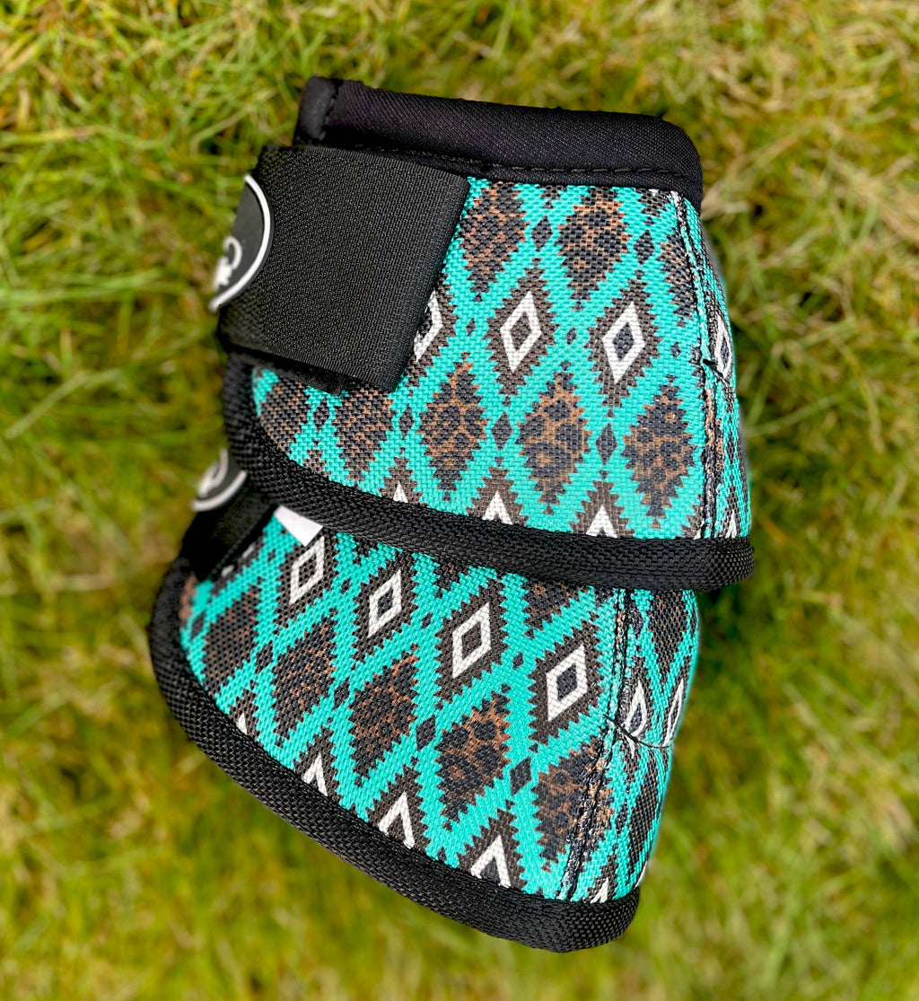 Bell Boots: Teal Aztec Leopard / Large