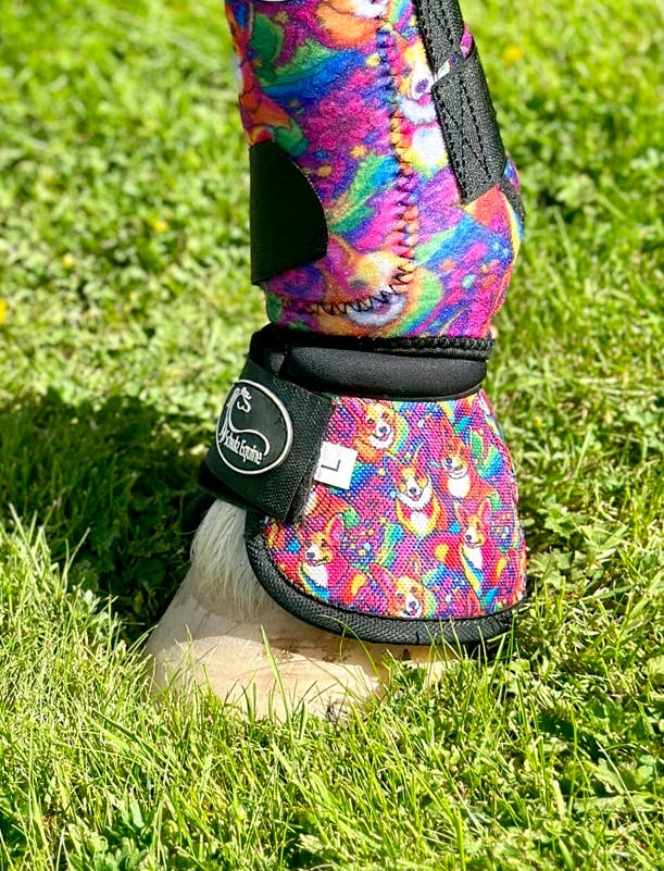 Bell Boots: Teal Aztec Leopard / Large